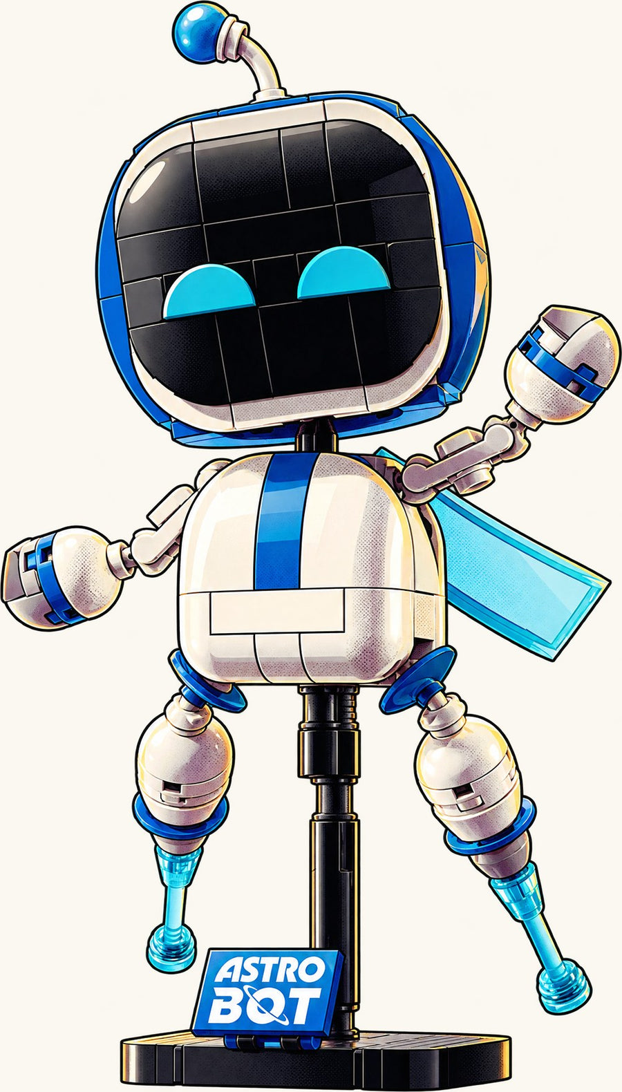 Astro Bot, comic art of the LEGO set